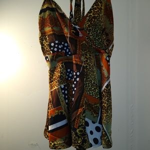 Baroque Scarf Print Wrapover  Playsuit